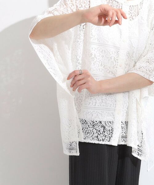 SHOO・LA・RUE / シューラルー シャツ・ブラウス | 大人レトロスタイルに レースポンチョシャツ | 詳細18