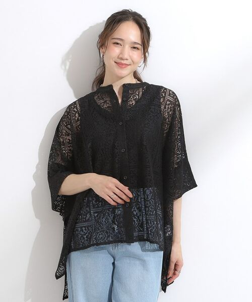 SHOO・LA・RUE / シューラルー シャツ・ブラウス | 大人レトロスタイルに レースポンチョシャツ | 詳細5