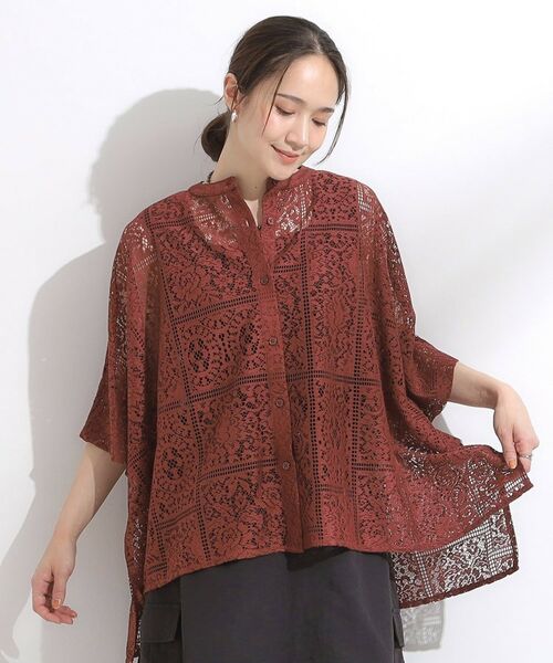 SHOO・LA・RUE / シューラルー シャツ・ブラウス | 大人レトロスタイルに レースポンチョシャツ | 詳細9