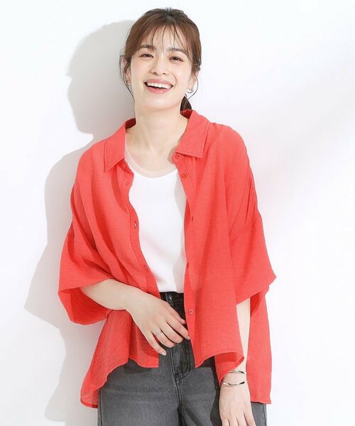 SHOO・LA・RUE / シューラルー シャツ・ブラウス | ゆるっと感がこなれ見え ワッシャーシアー半袖シャツ | 詳細13