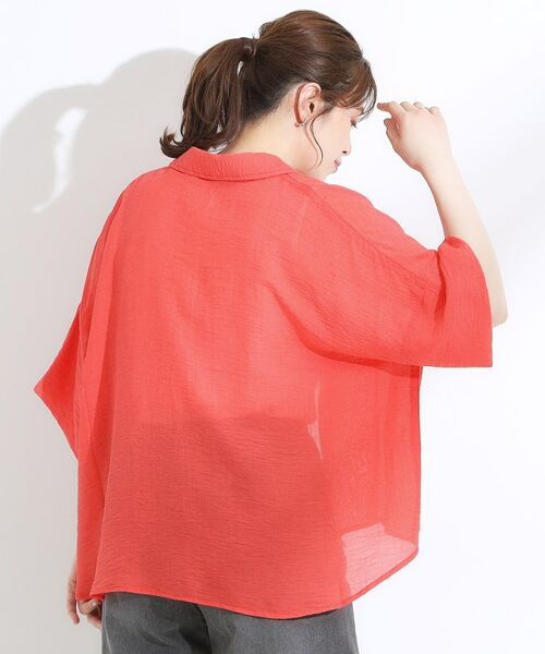 SHOO・LA・RUE / シューラルー シャツ・ブラウス | ゆるっと感がこなれ見え ワッシャーシアー半袖シャツ | 詳細14