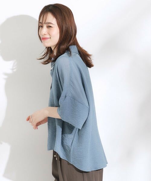 SHOO・LA・RUE / シューラルー シャツ・ブラウス | ゆるっと感がこなれ見え ワッシャーシアー半袖シャツ | 詳細18