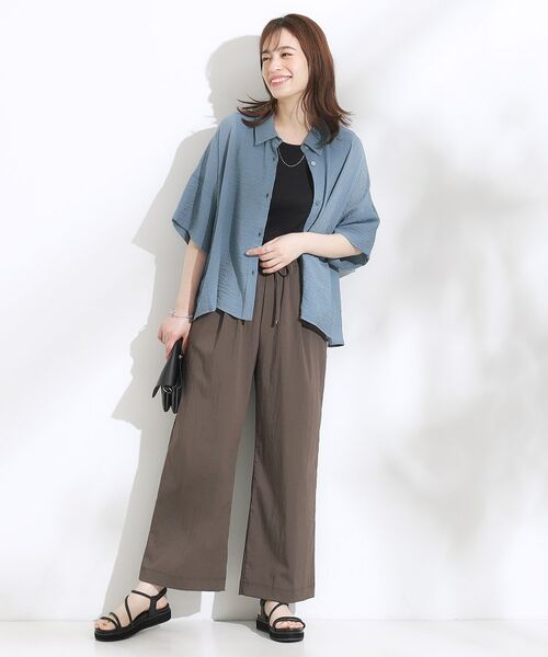 SHOO・LA・RUE / シューラルー シャツ・ブラウス | ゆるっと感がこなれ見え ワッシャーシアー半袖シャツ | 詳細19