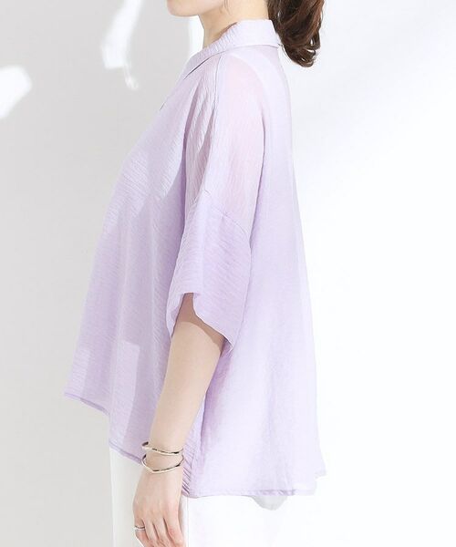 SHOO・LA・RUE / シューラルー シャツ・ブラウス | ゆるっと感がこなれ見え ワッシャーシアー半袖シャツ | 詳細26