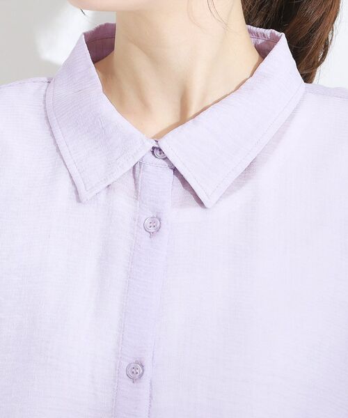 SHOO・LA・RUE / シューラルー シャツ・ブラウス | ゆるっと感がこなれ見え ワッシャーシアー半袖シャツ | 詳細28