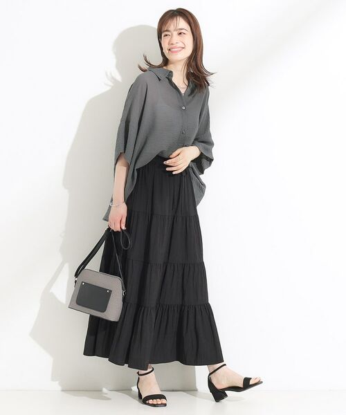 SHOO・LA・RUE / シューラルー シャツ・ブラウス | ゆるっと感がこなれ見え ワッシャーシアー半袖シャツ | 詳細3