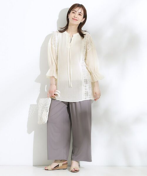 SHOO・LA・RUE / シューラルー シャツ・ブラウス | 【着丈選べる】一枚でこなれ見え サイドレースブラウス | 詳細10
