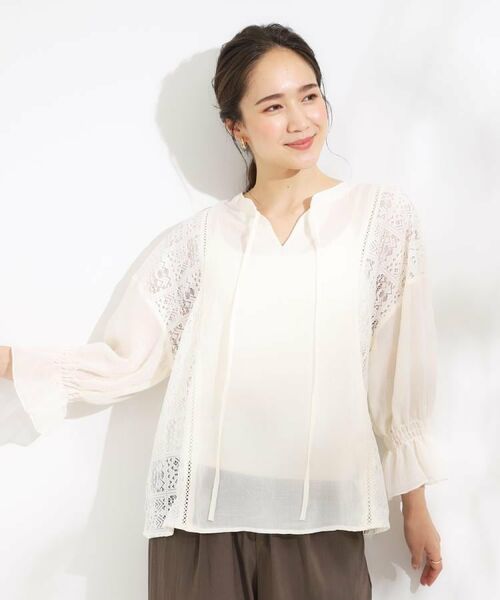SHOO・LA・RUE / シューラルー シャツ・ブラウス | 【着丈選べる】一枚でこなれ見え サイドレースブラウス | 詳細11