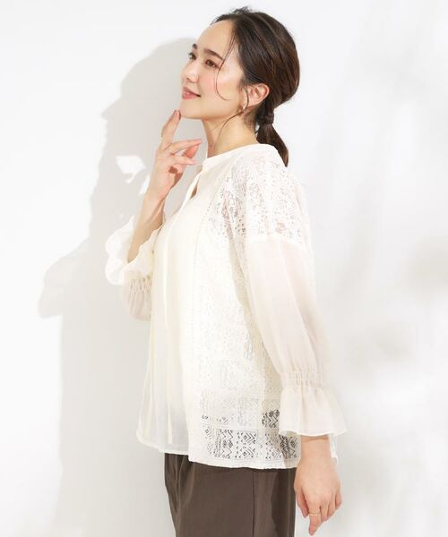 SHOO・LA・RUE / シューラルー シャツ・ブラウス | 【着丈選べる】一枚でこなれ見え サイドレースブラウス | 詳細12