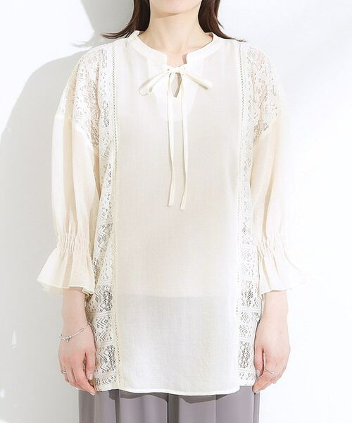 SHOO・LA・RUE / シューラルー シャツ・ブラウス | 【着丈選べる】一枚でこなれ見え サイドレースブラウス | 詳細15