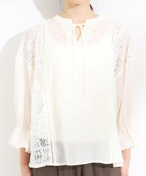 SHOO・LA・RUE / シューラルー シャツ・ブラウス | 【着丈選べる】一枚でこなれ見え サイドレースブラウス | 詳細16