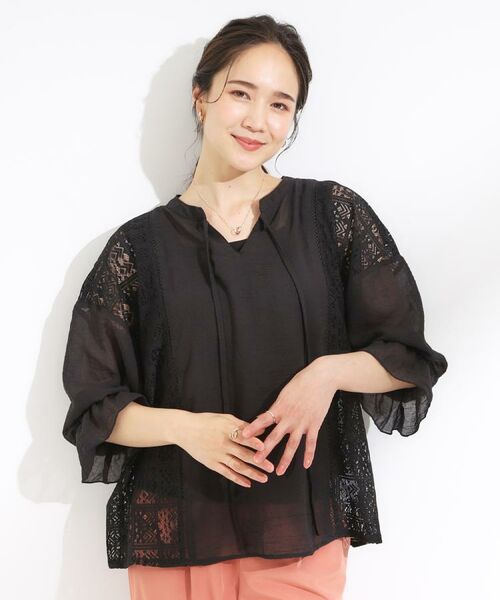 SHOO・LA・RUE / シューラルー シャツ・ブラウス | 【着丈選べる】一枚でこなれ見え サイドレースブラウス | 詳細4