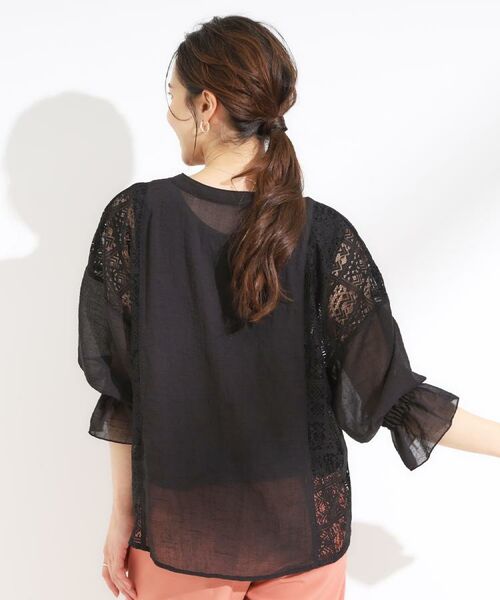 SHOO・LA・RUE / シューラルー シャツ・ブラウス | 【着丈選べる】一枚でこなれ見え サイドレースブラウス | 詳細5