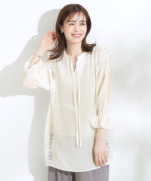 SHOO・LA・RUE / シューラルー シャツ・ブラウス | 【着丈選べる】一枚でこなれ見え サイドレースブラウス | 詳細8