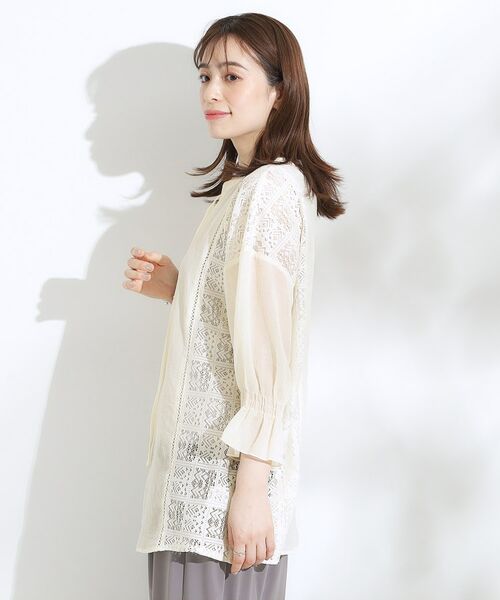 SHOO・LA・RUE / シューラルー シャツ・ブラウス | 【着丈選べる】一枚でこなれ見え サイドレースブラウス | 詳細9