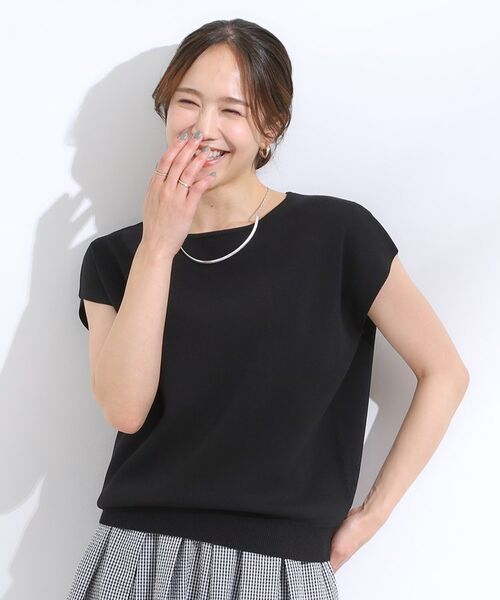 SHOO・LA・RUE / シューラルー ニット・セーター | 【洗える/S-LL/ひんやり】さらりと好印象 総針フレンチスリーブニット | 詳細13