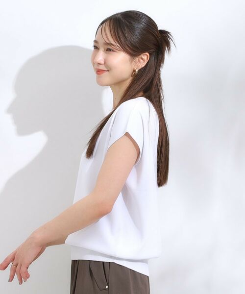 SHOO・LA・RUE / シューラルー ニット・セーター | 【洗える/S-LL/ひんやり】さらりと好印象 総針フレンチスリーブニット | 詳細6