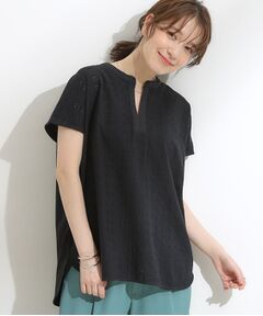 SHOO・LA・RUE / シューラルー カットソー | 【S-LL】抜け感とすっきり見えを叶える 刺繍レース スキッパー襟トップス