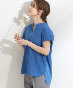 SHOO・LA・RUE / シューラルー カットソー | 【S-LL】抜け感とすっきり見えを叶える 刺繍レース スキッパー襟トップス