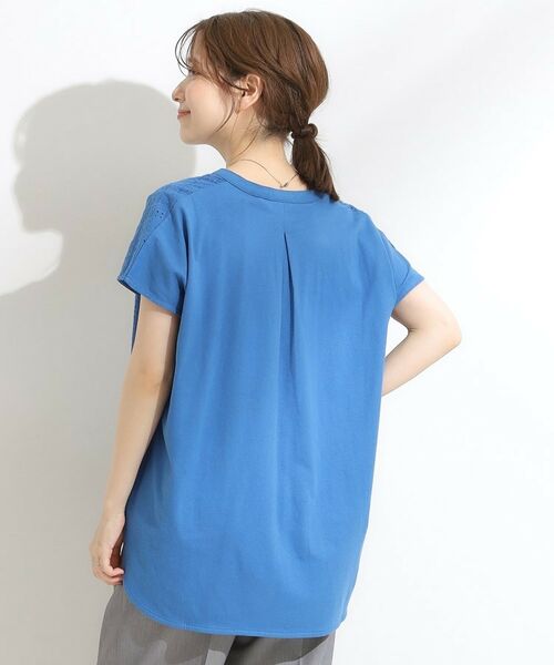 SHOO・LA・RUE / シューラルー カットソー | 【S-LL】抜け感とすっきり見えを叶える 刺繍レース スキッパー襟トップス | 詳細14