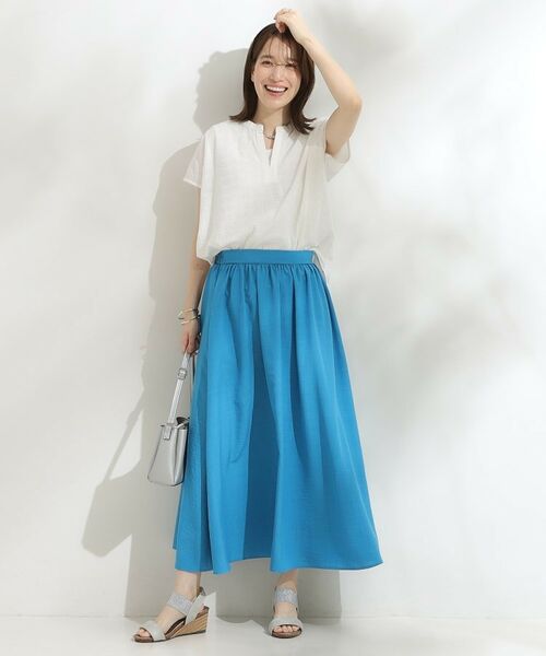 SHOO・LA・RUE / シューラルー カットソー | 【S-LL】抜け感とすっきり見えを叶える 刺繍レース スキッパー襟トップス | 詳細3