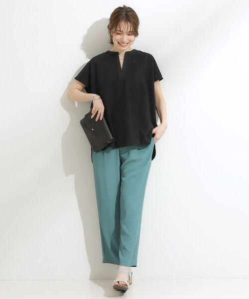 SHOO・LA・RUE / シューラルー カットソー | 【S-LL】抜け感とすっきり見えを叶える 刺繍レース スキッパー襟トップス | 詳細7