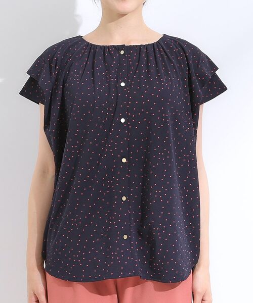 SHOO・LA・RUE / シューラルー シャツ・ブラウス | 【S-LL/ひんやり】きちんと見えで好印象 ドット柄デザイントップス | 詳細13