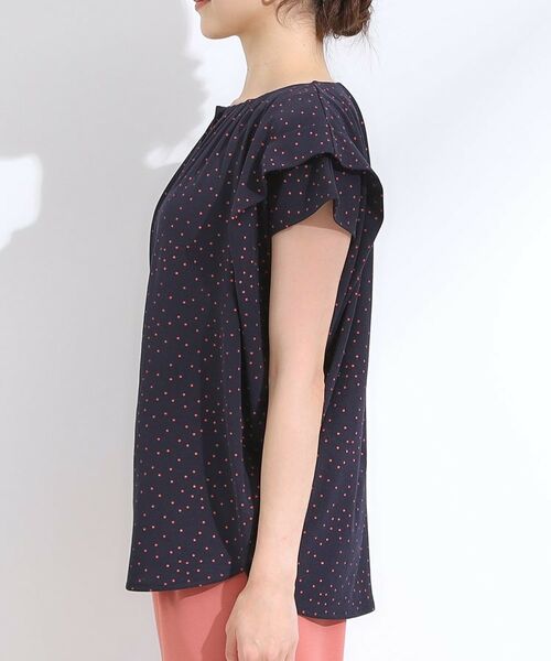 SHOO・LA・RUE / シューラルー シャツ・ブラウス | 【S-LL/ひんやり】きちんと見えで好印象 ドット柄デザイントップス | 詳細14