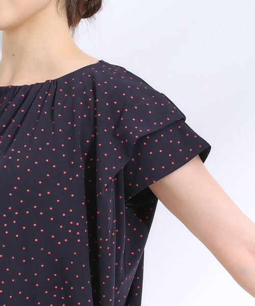 SHOO・LA・RUE / シューラルー シャツ・ブラウス | 【S-LL/ひんやり】きちんと見えで好印象 ドット柄デザイントップス | 詳細17