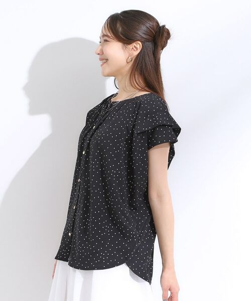 SHOO・LA・RUE / シューラルー シャツ・ブラウス | 【S-LL/ひんやり】きちんと見えで好印象 ドット柄デザイントップス | 詳細2