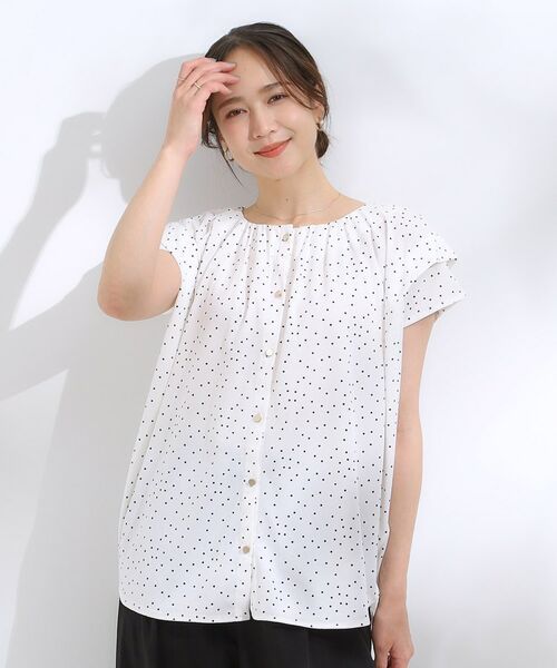SHOO・LA・RUE / シューラルー シャツ・ブラウス | 【S-LL/ひんやり】きちんと見えで好印象 ドット柄デザイントップス | 詳細5