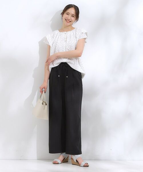 SHOO・LA・RUE / シューラルー シャツ・ブラウス | 【S-LL/ひんやり】きちんと見えで好印象 ドット柄デザイントップス | 詳細7