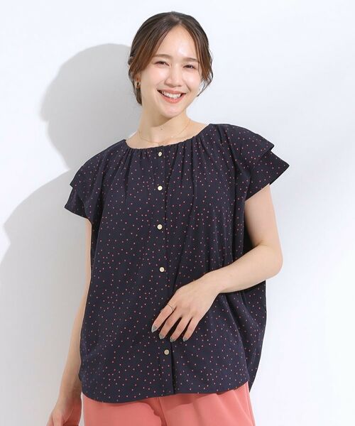 SHOO・LA・RUE / シューラルー シャツ・ブラウス | 【S-LL/ひんやり】きちんと見えで好印象 ドット柄デザイントップス | 詳細9