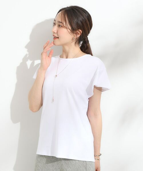 SHOO・LA・RUE / シューラルー Tシャツ | 【汗ジミ防止/ひんやり/UV】フリルスリーブTシャツ | 詳細1