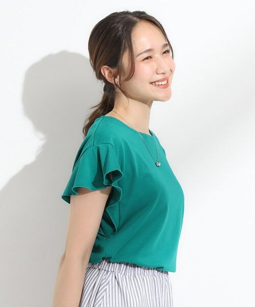 SHOO・LA・RUE / シューラルー Tシャツ | 【汗ジミ防止/ひんやり/UV】フリルスリーブTシャツ | 詳細10