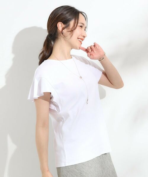 SHOO・LA・RUE / シューラルー Tシャツ | 【汗ジミ防止/ひんやり/UV】フリルスリーブTシャツ | 詳細2