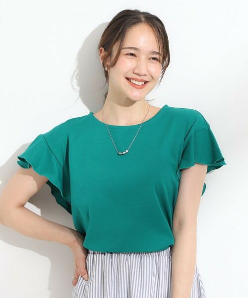 SHOO・LA・RUE / シューラルー Tシャツ | 【汗ジミ防止/ひんやり/UV】フリルスリーブTシャツ | 詳細9