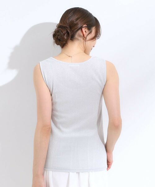 SHOO・LA・RUE / シューラルー キャミソール・チューブトップ | 【S-LL】デコルテラインをきれいに魅せる ラメテレコタンクトップ | 詳細2