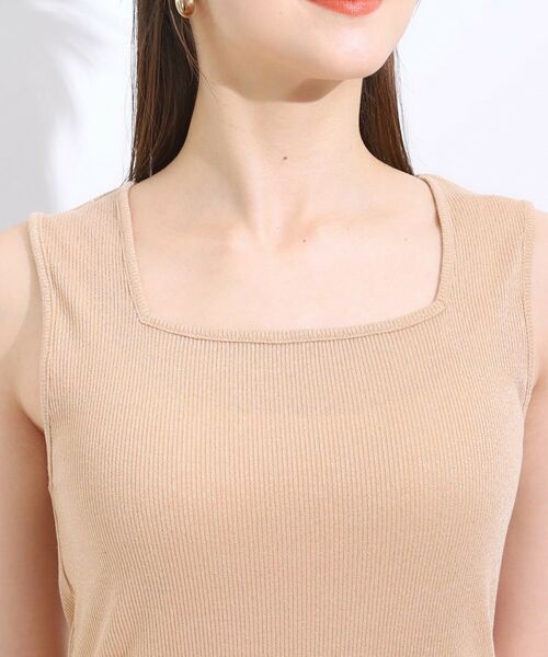 SHOO・LA・RUE / シューラルー キャミソール・チューブトップ | 【S-LL】デコルテラインをきれいに魅せる ラメテレコタンクトップ | 詳細20