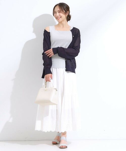 SHOO・LA・RUE / シューラルー キャミソール・チューブトップ | 【S-LL】デコルテラインをきれいに魅せる ラメテレコタンクトップ | 詳細3