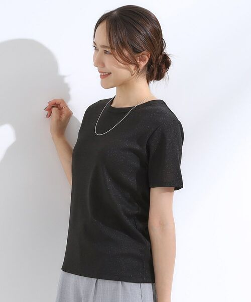 SHOO・LA・RUE / シューラルー カットソー | 【S-LL】大人のラメ感 テレコ半袖トップス | 詳細10