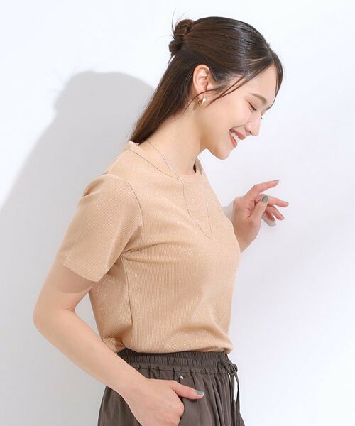 SHOO・LA・RUE / シューラルー カットソー | 【S-LL】大人のラメ感 テレコ半袖トップス | 詳細14