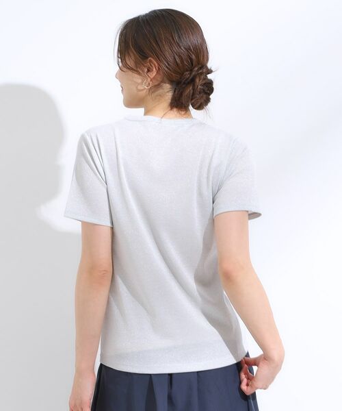 SHOO・LA・RUE / シューラルー カットソー | 【S-LL】大人のラメ感 テレコ半袖トップス | 詳細2