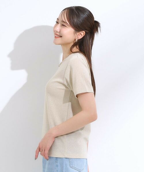 SHOO・LA・RUE / シューラルー カットソー | 【S-LL】大人のラメ感 テレコ半袖トップス | 詳細6