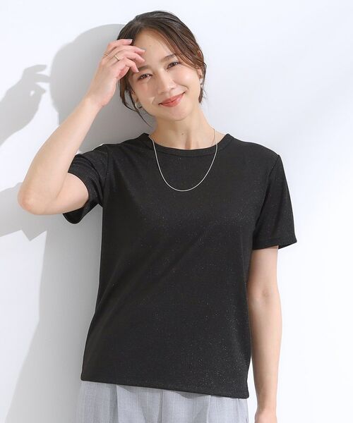 SHOO・LA・RUE / シューラルー カットソー | 【S-LL】大人のラメ感 テレコ半袖トップス | 詳細9