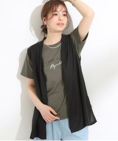 SHOO・LA・RUE / シューラルー その他トップス | 【S-LL/2点セット/体型カバーにも】着回しいろいろ ジレ＋ロゴTシャツ