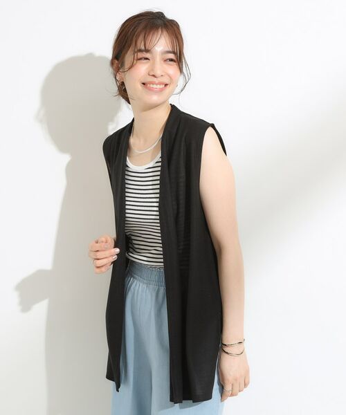 SHOO・LA・RUE / シューラルー その他トップス | 【S-LL/2点セット/体型カバーにも】着回しいろいろ ジレ＋ロゴTシャツ | 詳細10