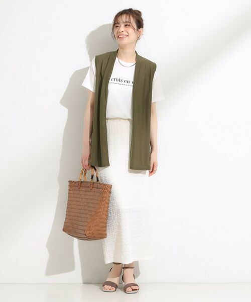 SHOO・LA・RUE / シューラルー その他トップス | 【S-LL/2点セット/体型カバーにも】着回しいろいろ ジレ＋ロゴTシャツ | 詳細19