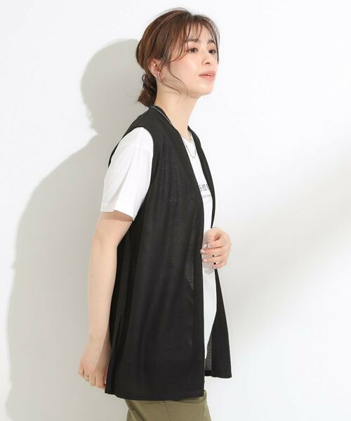 SHOO・LA・RUE / シューラルー その他トップス | 【S-LL/2点セット/体型カバーにも】着回しいろいろ ジレ＋ロゴTシャツ | 詳細2