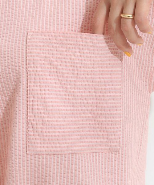 SHOO・LA・RUE / シューラルー カットソー | 【洗える/S-LL】シルエット変化を楽しめる サッカーストライプ柄スキッパートップス | 詳細26